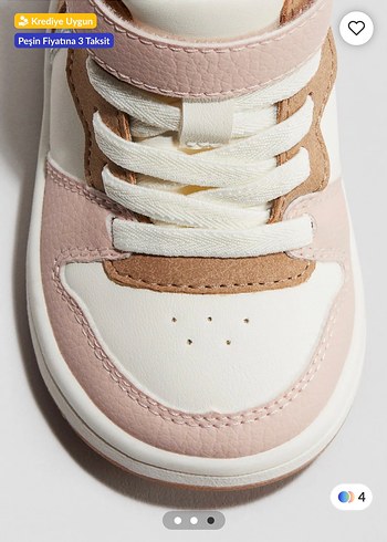 Kız Çocuk Pudra Bağcıklı Sneaker - Görsel 2