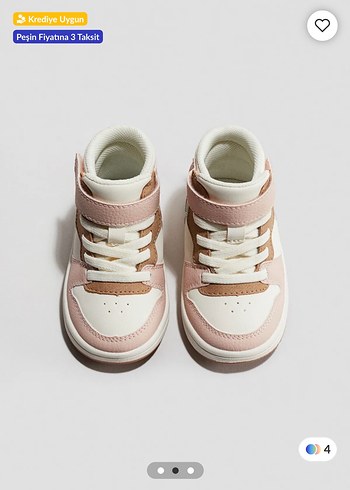 Kız Çocuk Pudra Bağcıklı Sneaker - Görsel 3