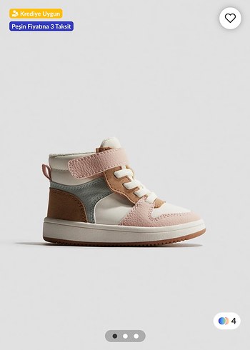 Kız Çocuk Pudra Bağcıklı Sneaker - Görsel 4