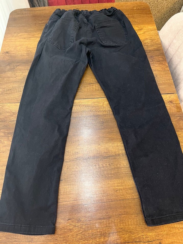 Erkek Siyah Bol Kesim Kot Pantolon - Görsel 2