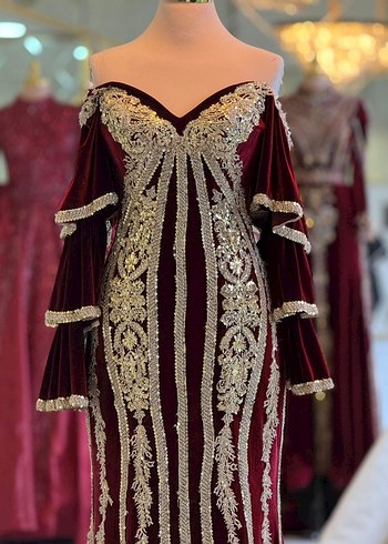 Diğer Bordo Nakışlı Uzun Kollu Kadın Bindallı