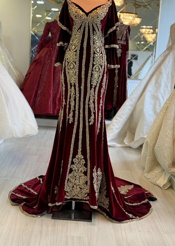 Bordo Nakışlı Uzun Kollu Kadın Bindallı