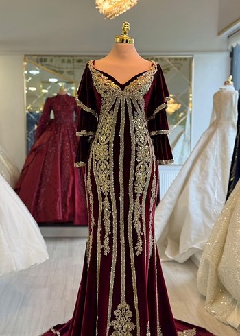 38 Beden Bordo Nakışlı Uzun Kollu Kadın Bindallı