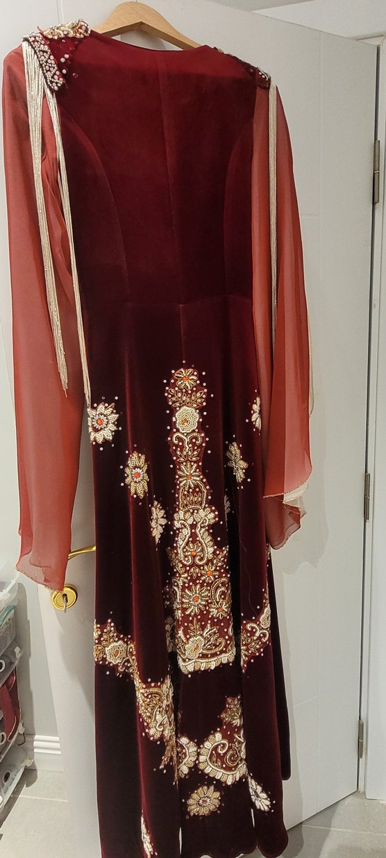 Bordo Kına Kaftan Bindallı - Görsel 3