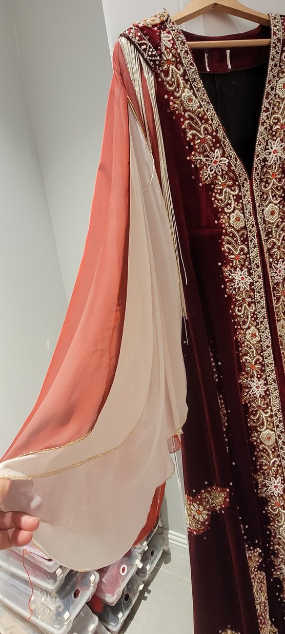 Bordo Kına Kaftan Bindallı - Görsel 2