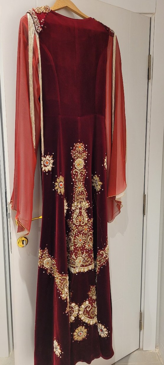 Bordo Kına Kaftan Bindallı - Görsel 4