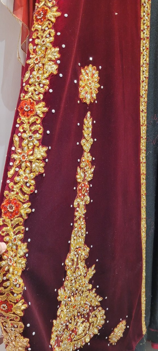 Bordo Kına Kadın Bindallı Kaftan - Görsel 4