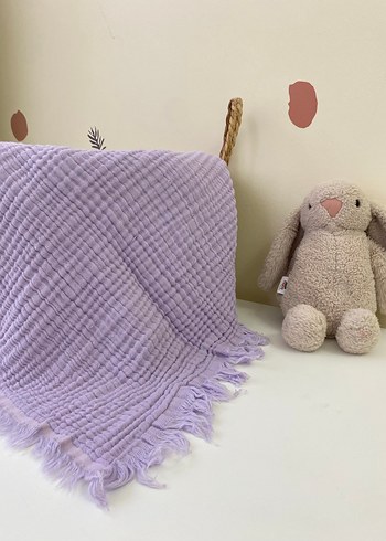 Lila Çocuk müslin Battaniye - Görsel 4
