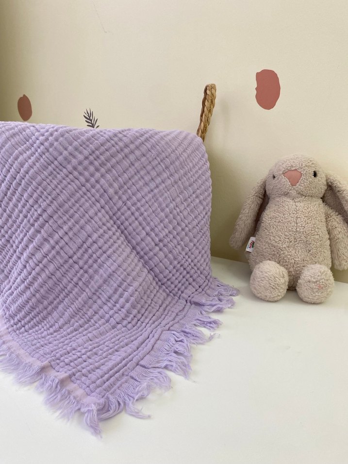 Lila Çocuk müslin Battaniye - Görsel 4