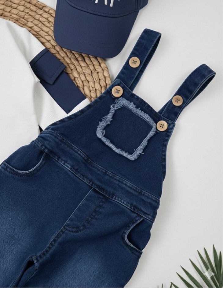 Erkek Bebek Kot Salopet - Görsel 3