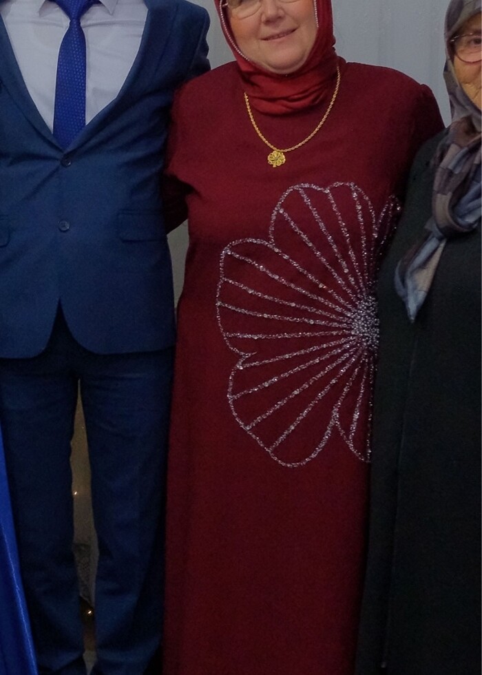 Nursema bordo abiye Tesettür - Görsel 2