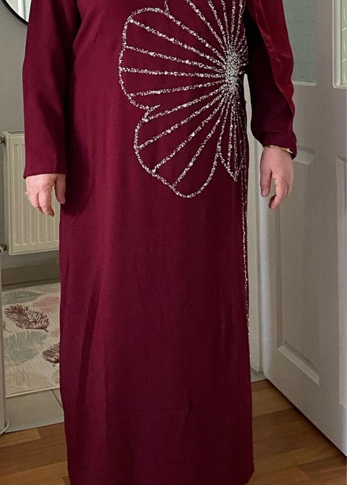 Nursema bordo abiye Tesettür - Görsel 4
