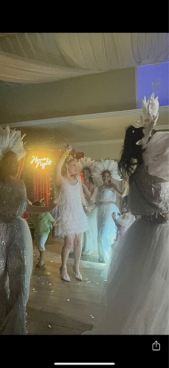40 Beden beyaz Renk Bride After Party Elbisesi