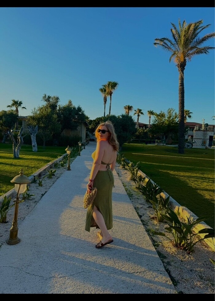 Yazlık haki elbise - Görsel 2