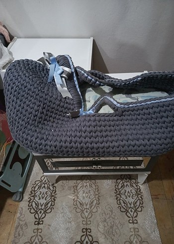 Gri Örgü Bebek Taşıma Askısı - Görsel 2