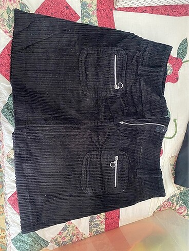 42 Beden kadife kumaş etek vintage siyah