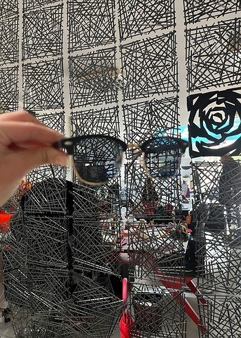 Şeffaf Siyah Punk Tarzı Kadın Gözlüğü - Görsel 2