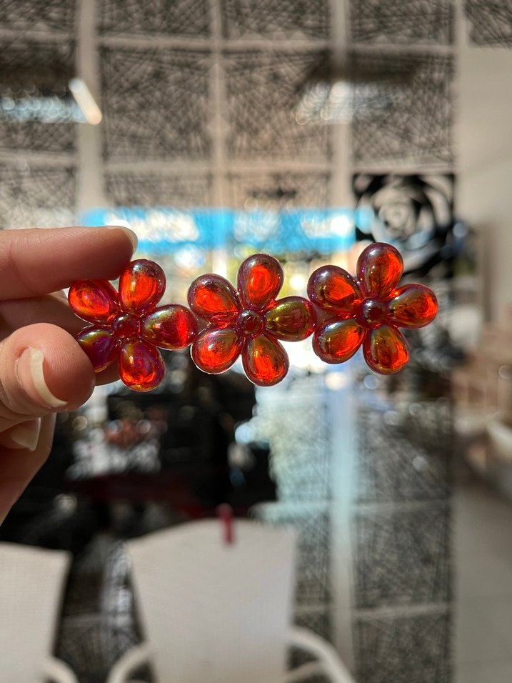 Renkli Boncuklu Bohem Cam Toka (3lü 60 TL) - Görsel 3