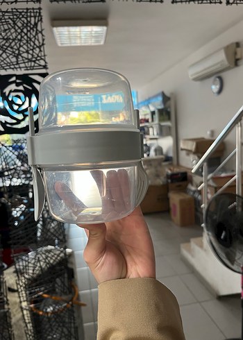 Gri Renkli çatal kaşıklı yemek kabı - Görsel 2