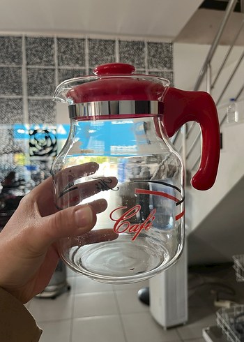 Kırmızı Saplı Cam Çaydanlık (Büyük&Küçük) Adet 60tl - Görsel 2