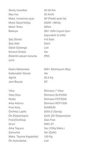 Beyaz OLA katlanabilir Elektrikli Bisiklet - Görsel 7