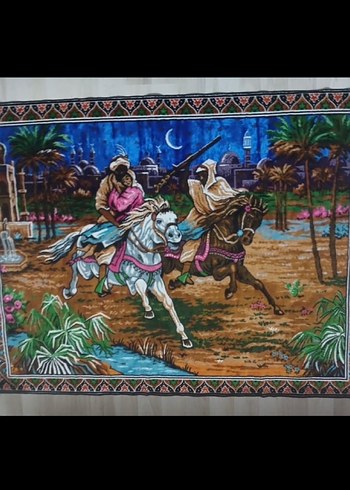 Bohem Atlı süvari Baskılı duvar Halısı - Görsel 3
