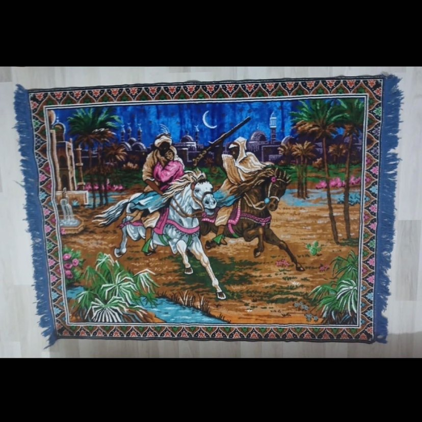 Bohem Atlı süvari Baskılı duvar Halısı - Görsel 3