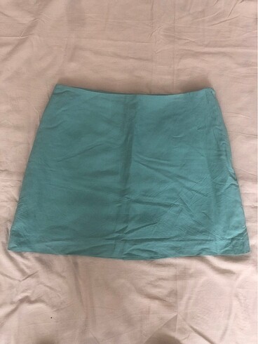 H&M mini etek mint yeşili