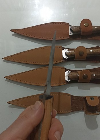 Kahverengi Saplı Çelik Kama ve Kılıfı - Görsel 2