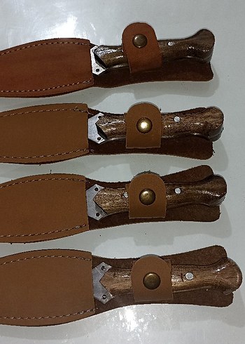 Kahverengi Saplı Çelik Kama ve Kılıfı - Görsel 3