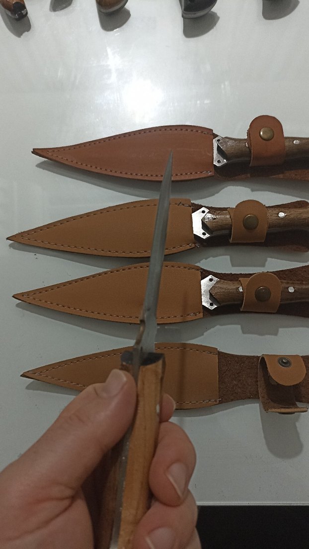 Kahverengi Saplı Çelik Kama ve Kılıfı - Görsel 2