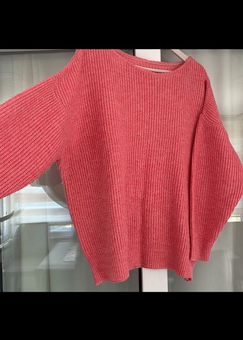 Pembe Oversize Kadın Triko Kazak
