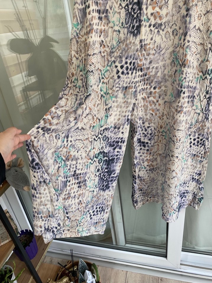 Gri Çok Renkli Bohem Uzun Tulum - Görsel 2