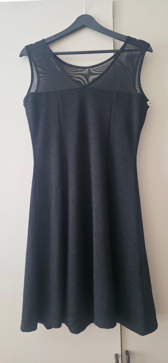 Siyah İşlemeli Boncuklu Uzun Abiye Elbise - Görsel 2