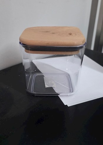 Bambu Kapaklı Şeffaf Saklama Kabı