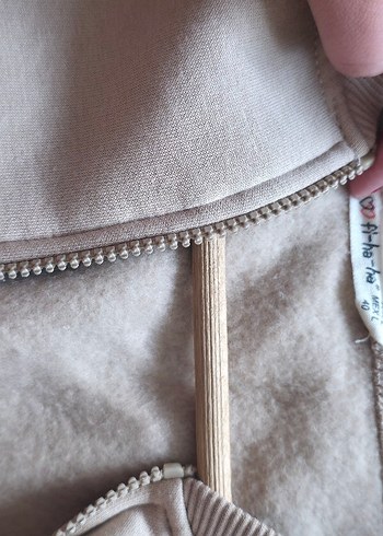 Bej Kadın Fermuarlı Hırka - Görsel 3