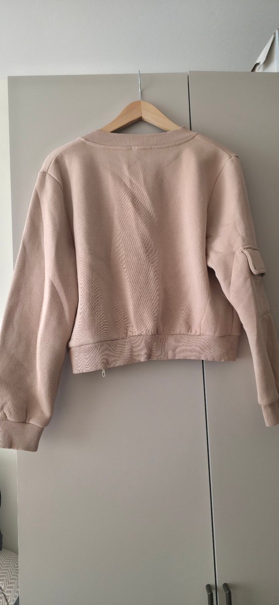 Bej Kadın Fermuarlı Hırka - Görsel 2