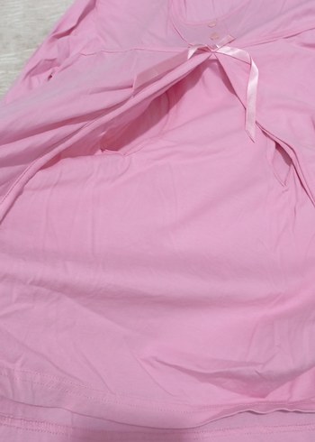 Pembe Baskılı Hamile ve Emzirme Gecelik - Görsel 3
