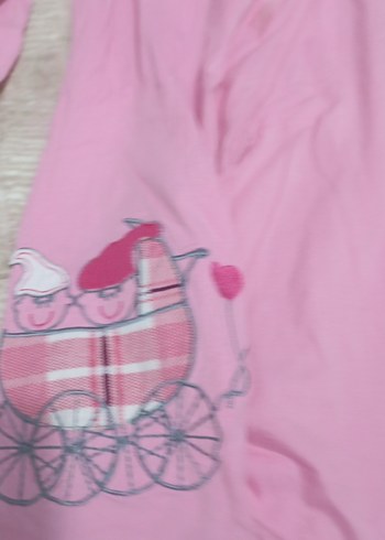 Pembe Baskılı Hamile ve Emzirme Gecelik - Görsel 2