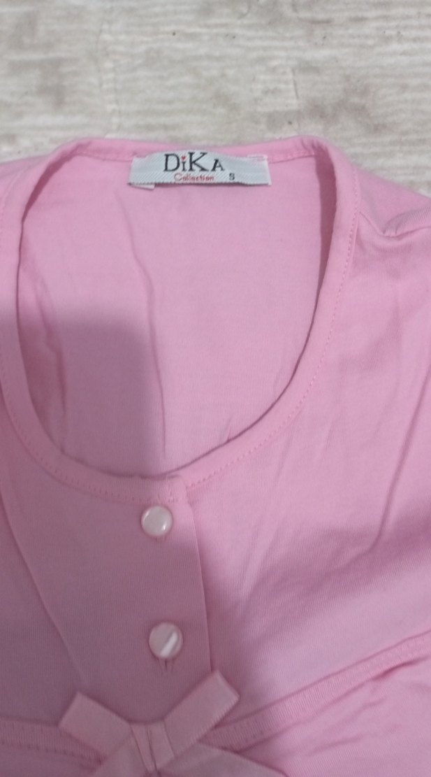 Pembe Baskılı Hamile ve Emzirme Gecelik - Görsel 4