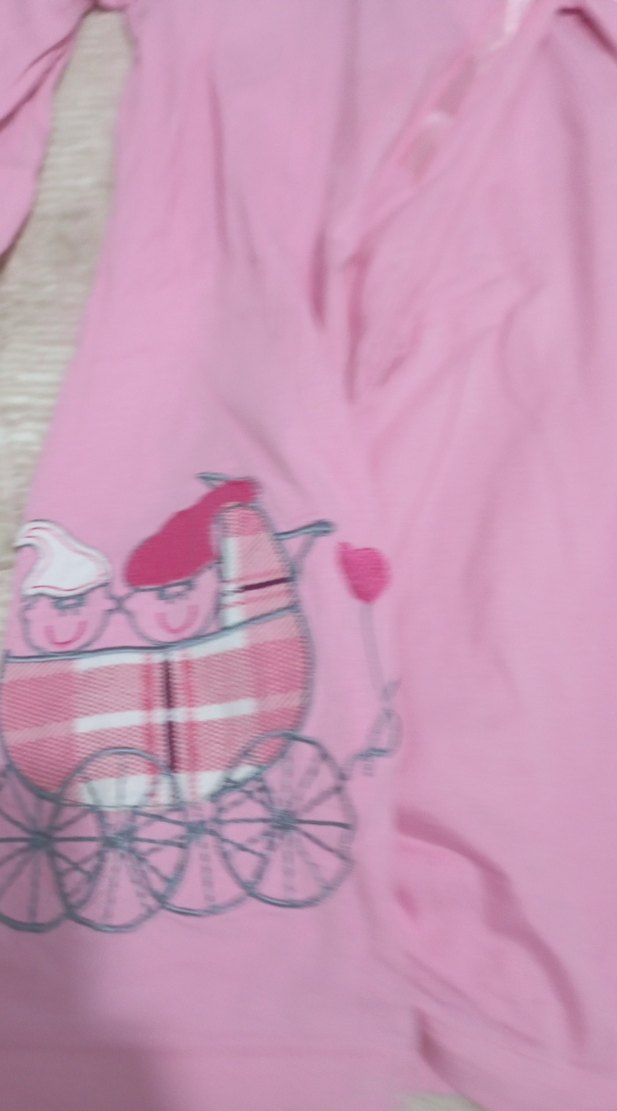 Pembe Baskılı Hamile ve Emzirme Gecelik - Görsel 2