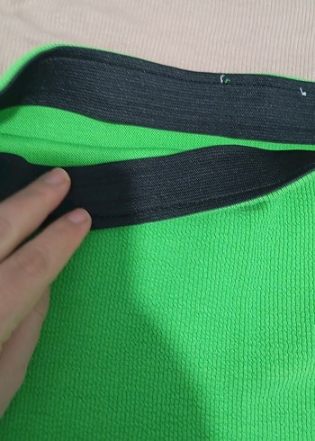 Yeşil Midi Etek crop hediyeli - Görsel 3