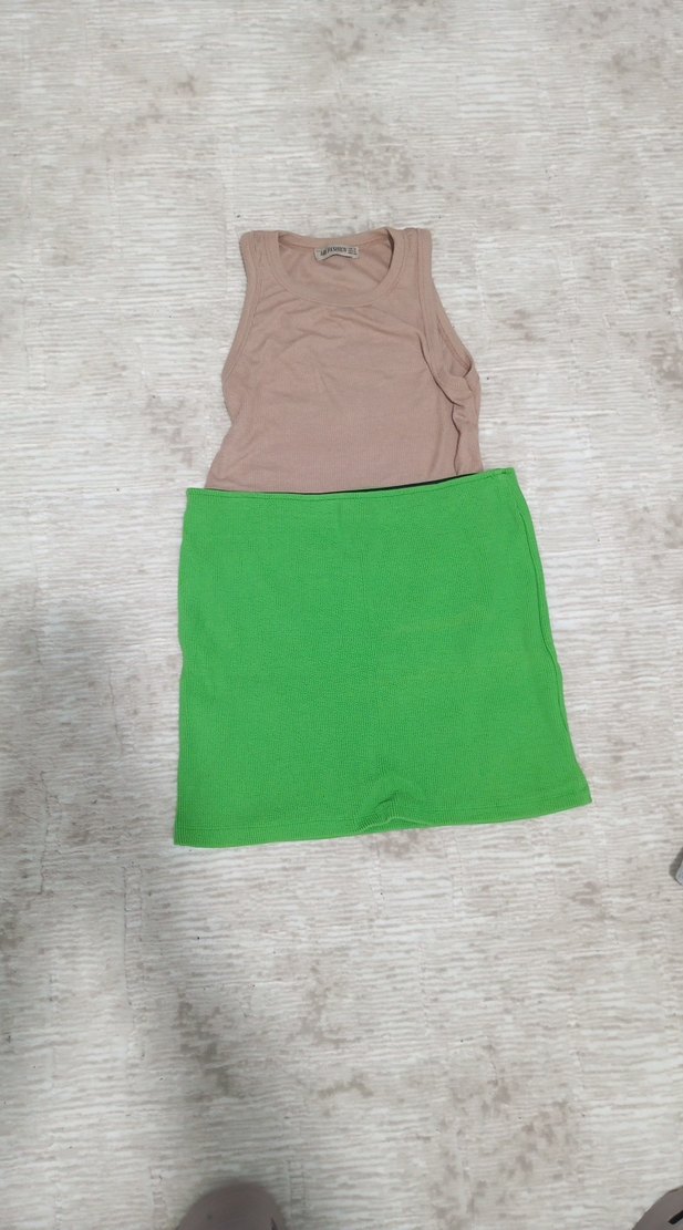 Yeşil Midi Etek crop hediyeli - Görsel 4