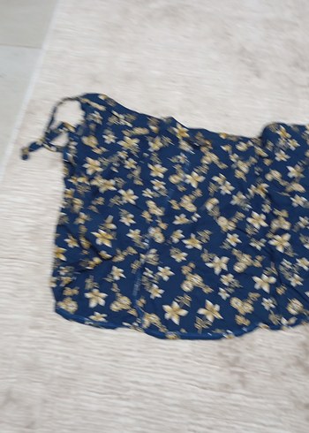 Mavi Çiçek Desenli Uzun Bohem Etek - Görsel 3