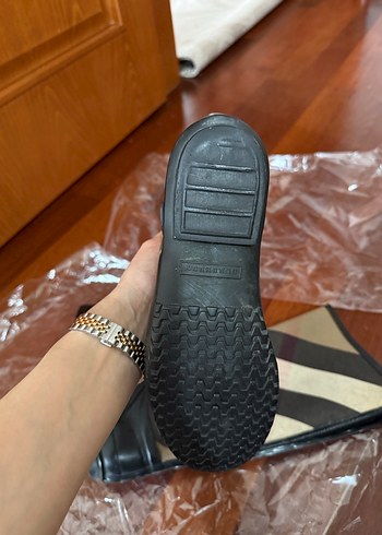 Kahverengi Ekose Desenli Kadın Diz Boyu Bot - Görsel 7