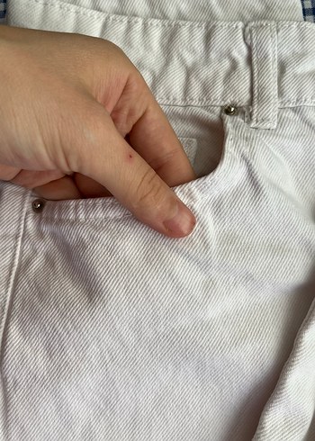 26 Beden beyaz Renk Düğmeli Beyaz jean