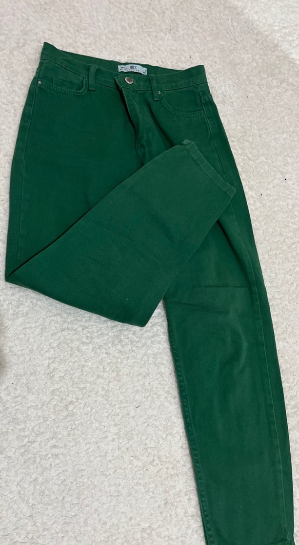 Kadın Haki  Regular Fit Kot Pantolon - Görsel 3