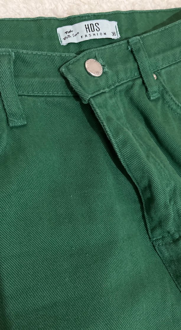 Kadın Haki  Regular Fit Kot Pantolon - Görsel 2