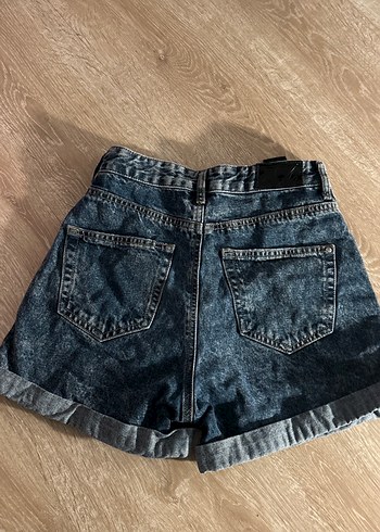 Koyu Mavi Mini Denim Şort - Görsel 2