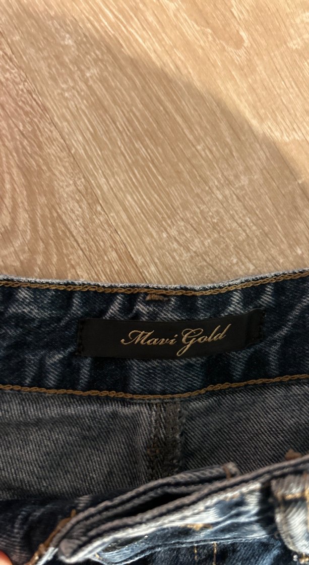 Koyu Mavi Mini Denim Şort - Görsel 3